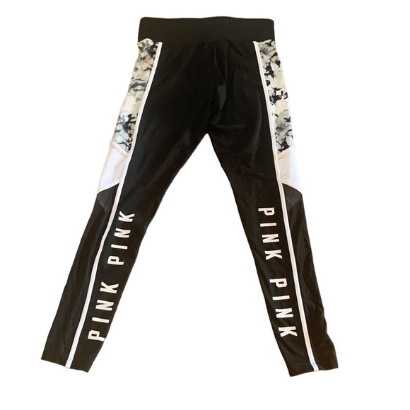 PINK Victoria's Secret Pants - VS PINK Black and White Tie Dye Leggings  Size S